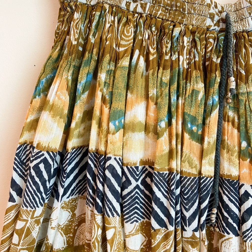Vintage Bohemian Patterned Cotton Maxi Skirt - Picture 4 of 6